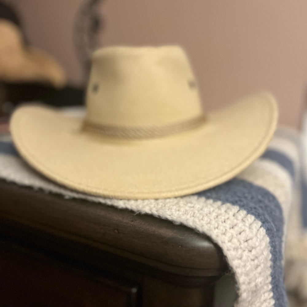 Tan Wide Brim Western Hat